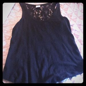 Express black lace tank top
